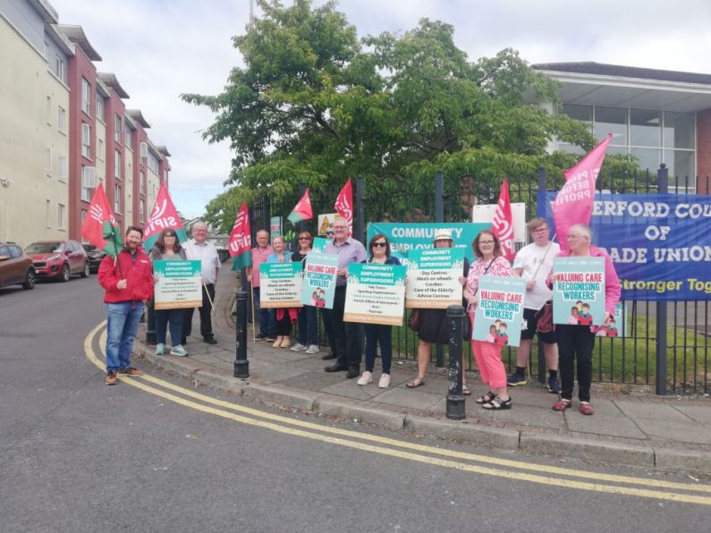 On the picket line: Waterford community workers say they're being left behind