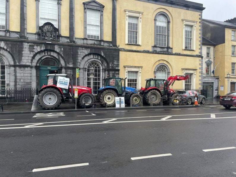 Farmers stage demonstration outside City Hall in Waterford