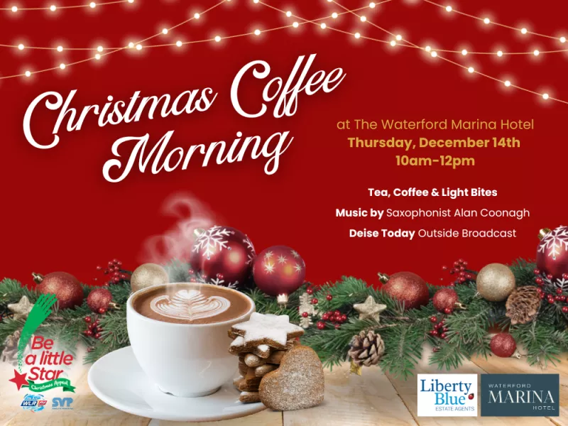 Christmas Appeal Coffee Morning with Waterford Marina Hotel & Liberty Blue
