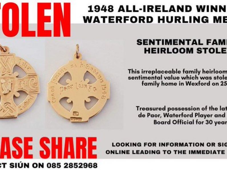 LISTEN: Daughter appeals for return of father's stolen Waterford 1948 All-Ireland medal