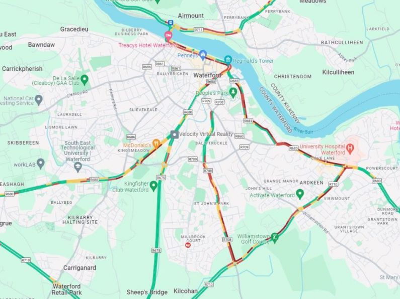 Major traffic delays across Waterford City