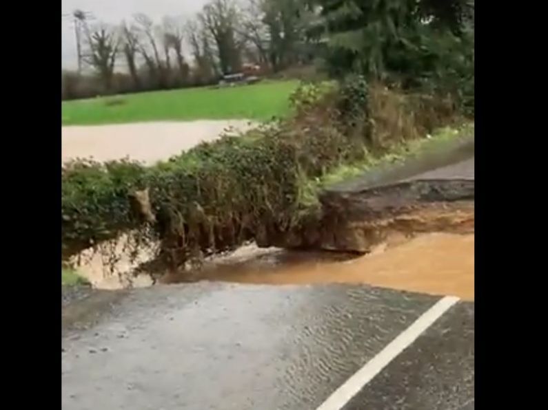 Road flooded in Wexford amid heavy Christmas Day rain