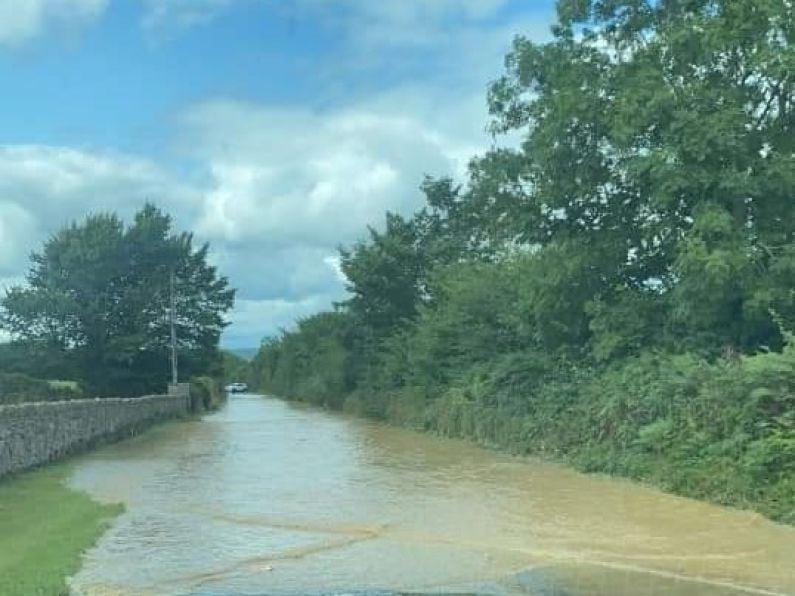 Burst water main causing traffic problems in Portlaw