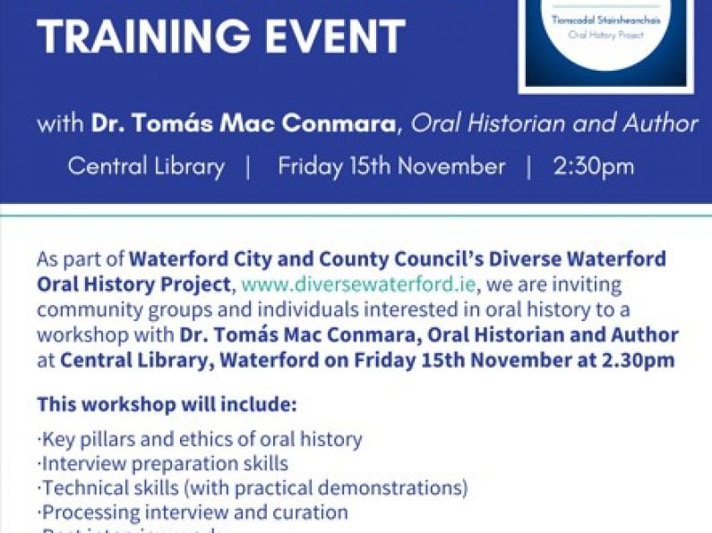 Free Oral History Training Event - Friday November 15th