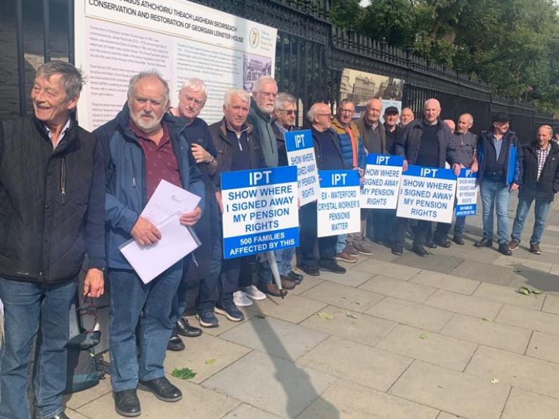 'Left in the dark' - Ex Waterford Crystal workers hold protest outside Leinster House