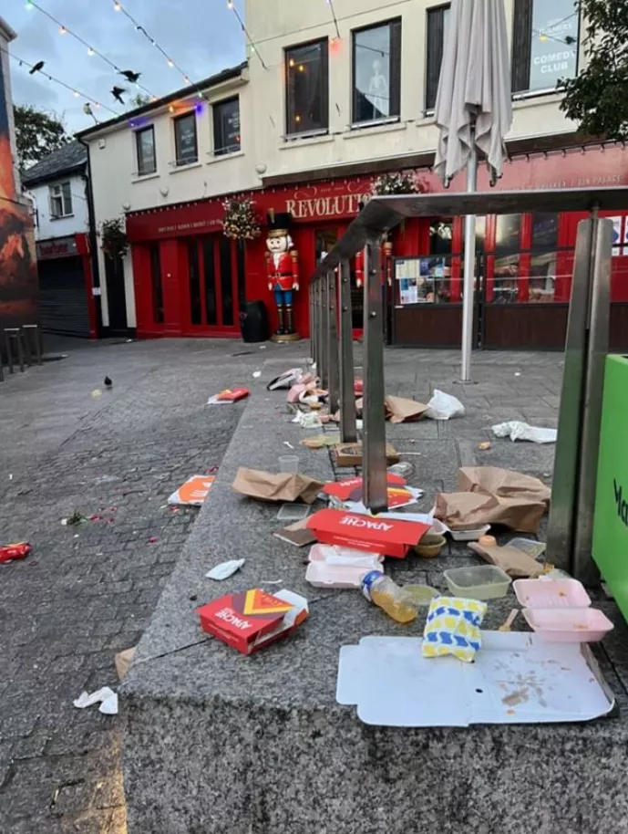 Litter in Waterford City Centre