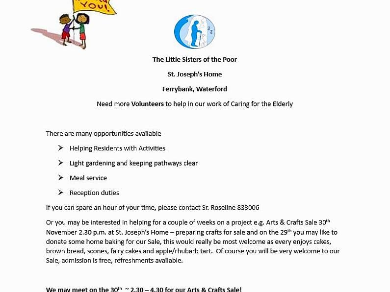 The Little Sisters of the Poor - Help needed - Fri Nov 30th