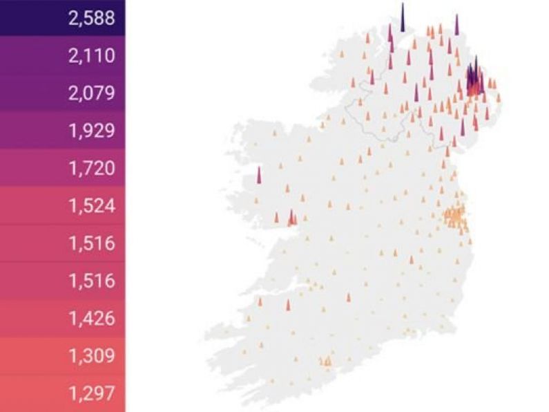 Covid hotspots are in the North and Donegal - all areas in Waterford below national average