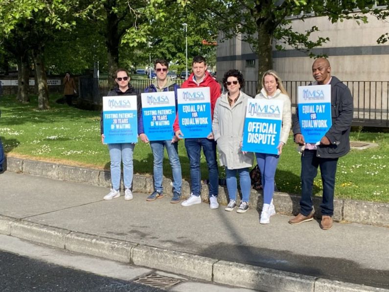 Medical scientists on the picket at University Hospital Waterford