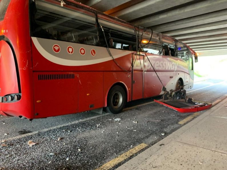 Bus gets stuck under bridge outside Waterford City