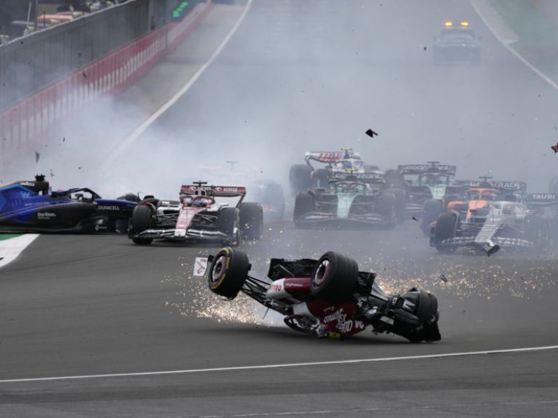 Zhou Guanyu’s Alfa Romeo overturns in first-lap crash at British Grand Prix