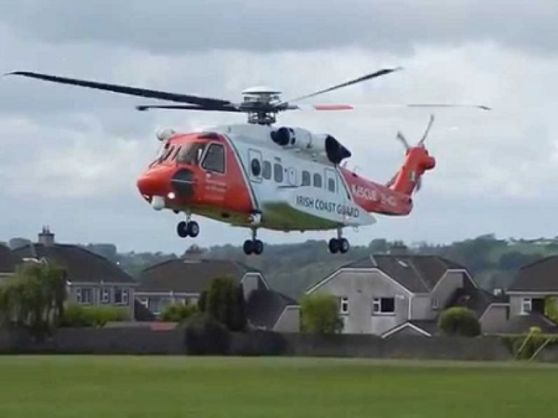 Rescue 117 crew transport cardiac patient from UHW to CUH Cork, Sunday morning.