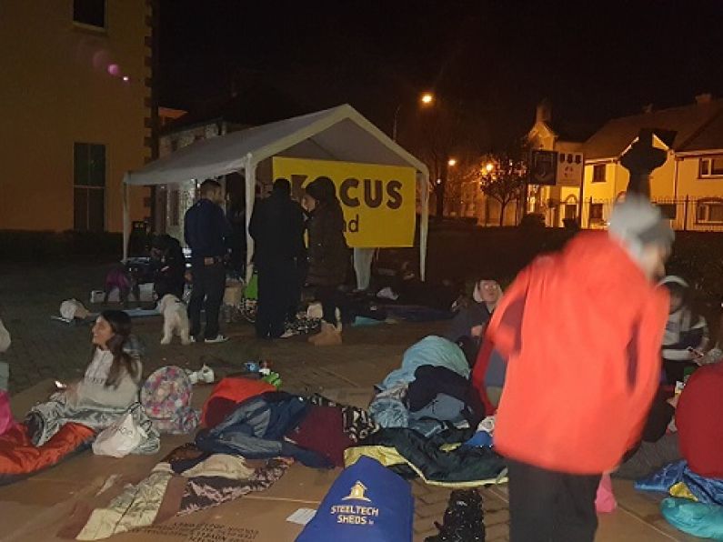 Over a hundred people braved the elements last night for the 'Big Deise Sleep Out'
