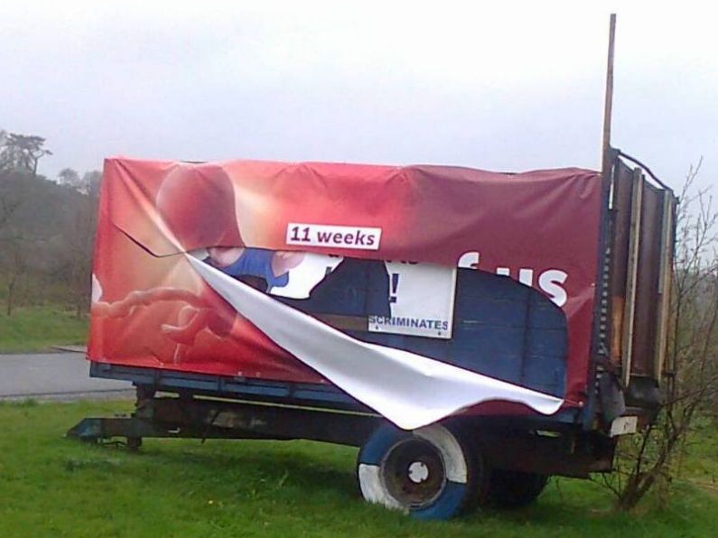 Pro-life billboard is damaged in Kilmeaden in County Waterford.