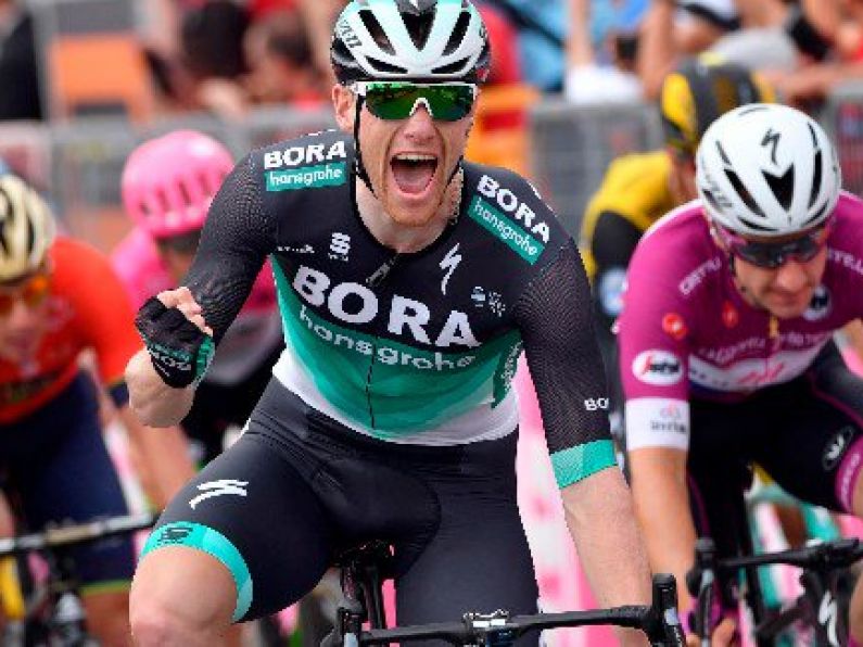 Sam Bennett finishes second on Stage 13 of the Giro d'Italia