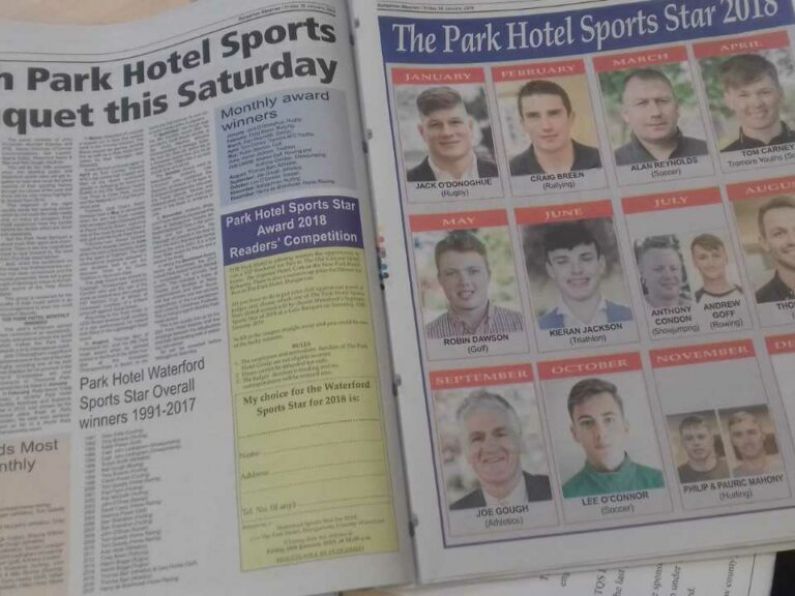 2018 Park Hotel Waterford Sports Star Awards take centre stage in Dungarvan tonight