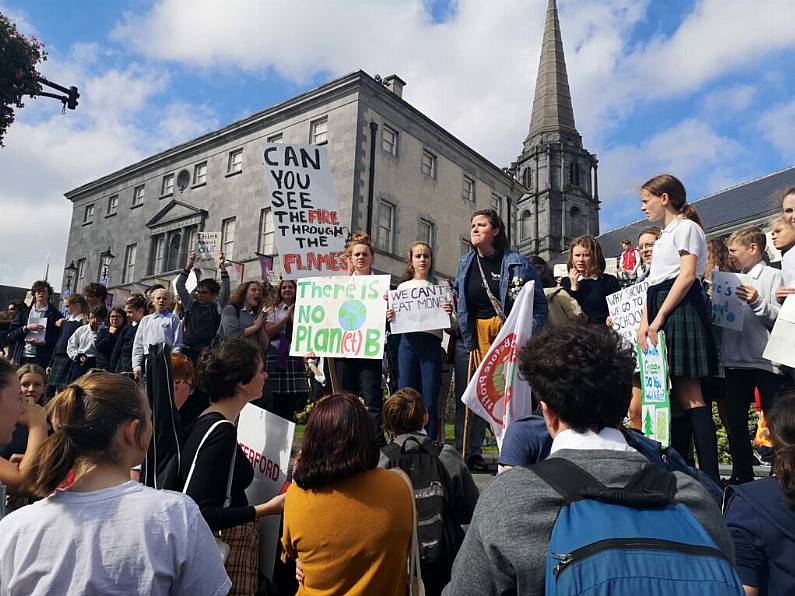 Up to 1,000 Waterford students walk out of their classrooms to call for more action on climate change