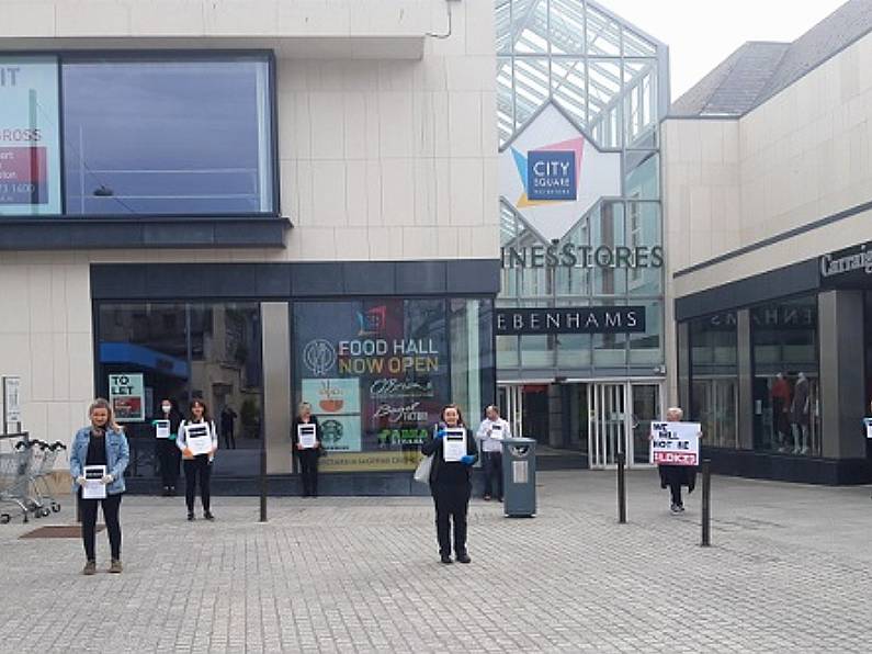 Debenhams workers protest outside Waterford store