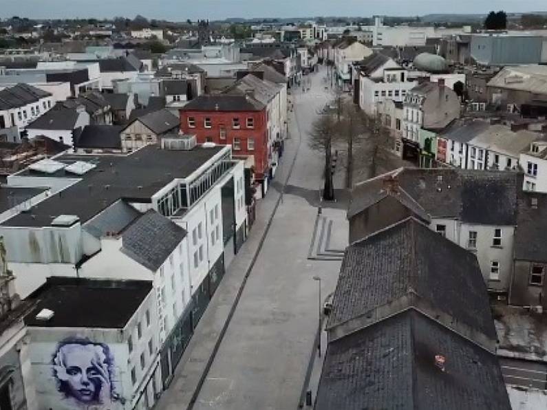 Drone footage captures empty streets of Waterford