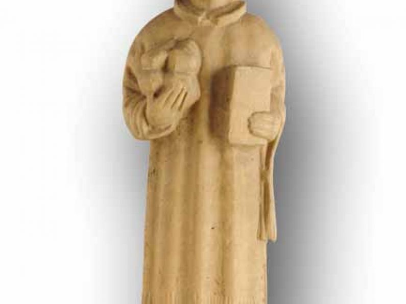 Eamonn McEneaney talks about a statue of St Stephen from the Leper Hospital in Waterford.