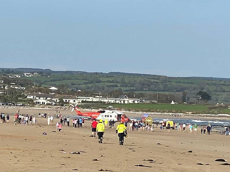 Helicopter lands on Ardmore beach after young swimmer gets into difficulty