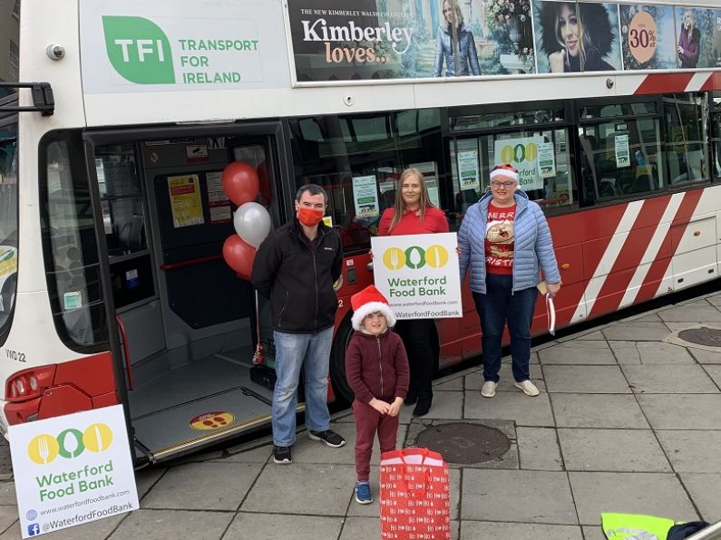 Waterford rises to the Bus Éireann Christmas challenge to “Fill a Bus” for Waterford Food Bank