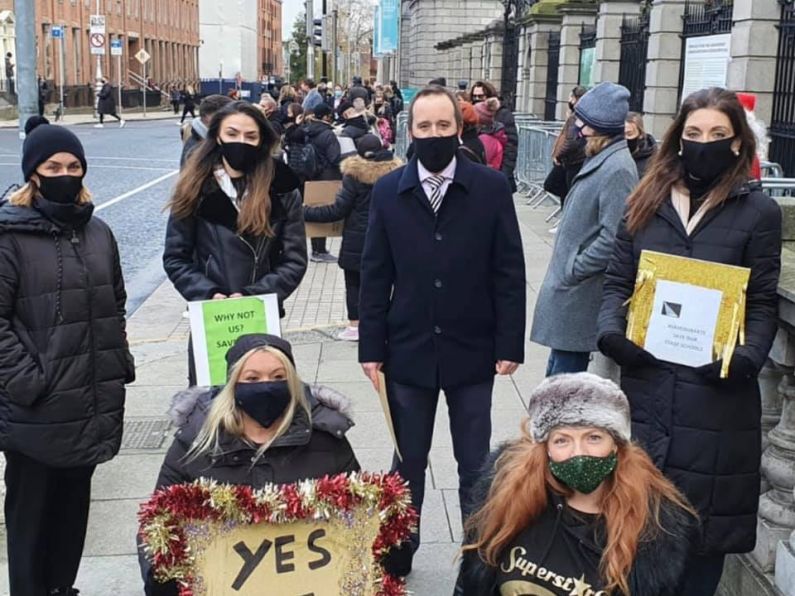 Members of the performing arts hold protest outside Leinster House