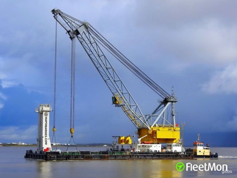 Salvage operation of sunken fishing vessel in Waterford Estuary