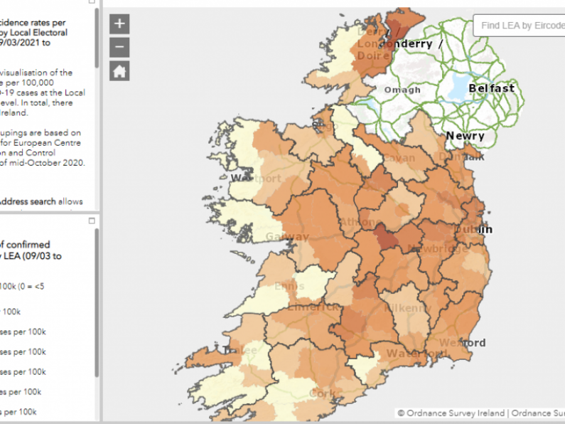 COVID-19: Waterford local area breakdown