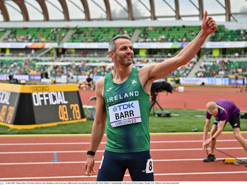 Thomas Barr competing at European Championships this morning